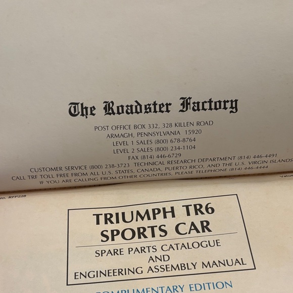 Triumph TR6 Blue and Black Parts Catalogue - Picture 3 of 5